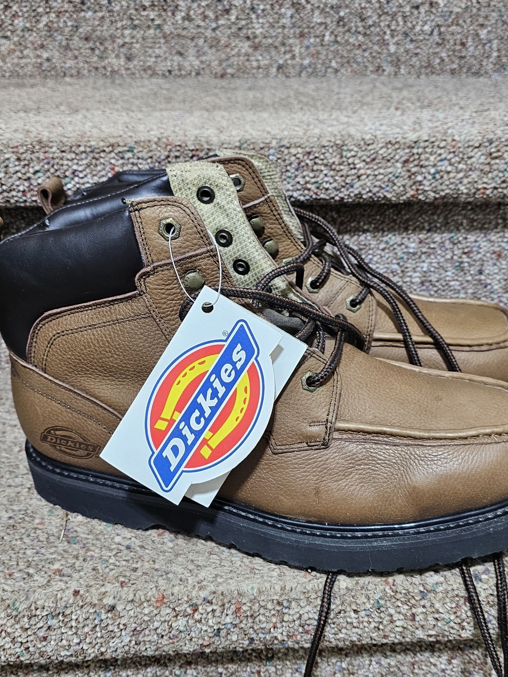 Dickies Men's Tan Brown Lace-Up Work Boots